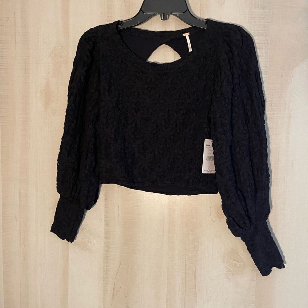 NWT Free People Tea time long puff sleeve top, size XS boho whimsigoth lace‎ - Picture 7 of 15